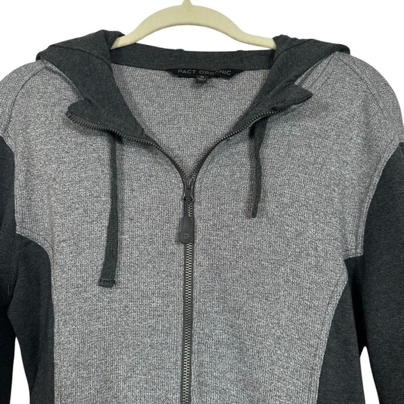 PACT ORGANIC ZIP FRONT GREY BLACK HOODIE SIZE MEDIUM - Picture 3 of 14